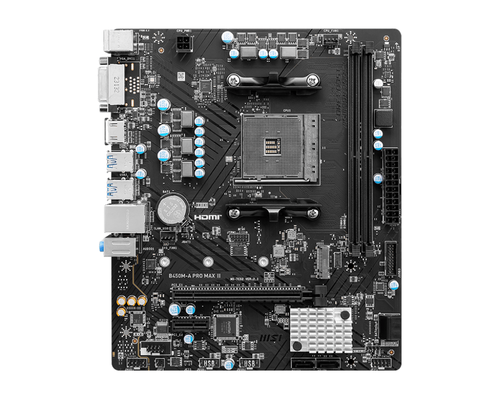 Купить MSI B450M-A PRO MAX II - Motherboard - micro ATX - Socket AM4 - AMD B450 Chipsatz - USB 3,2 Gen 1 - 2,5 Gigabit LAN - Onboard-Grafik (CPU erforderlich) - HD Audio (8-Kanal) (7C52-036R) в магазине wardena.ru