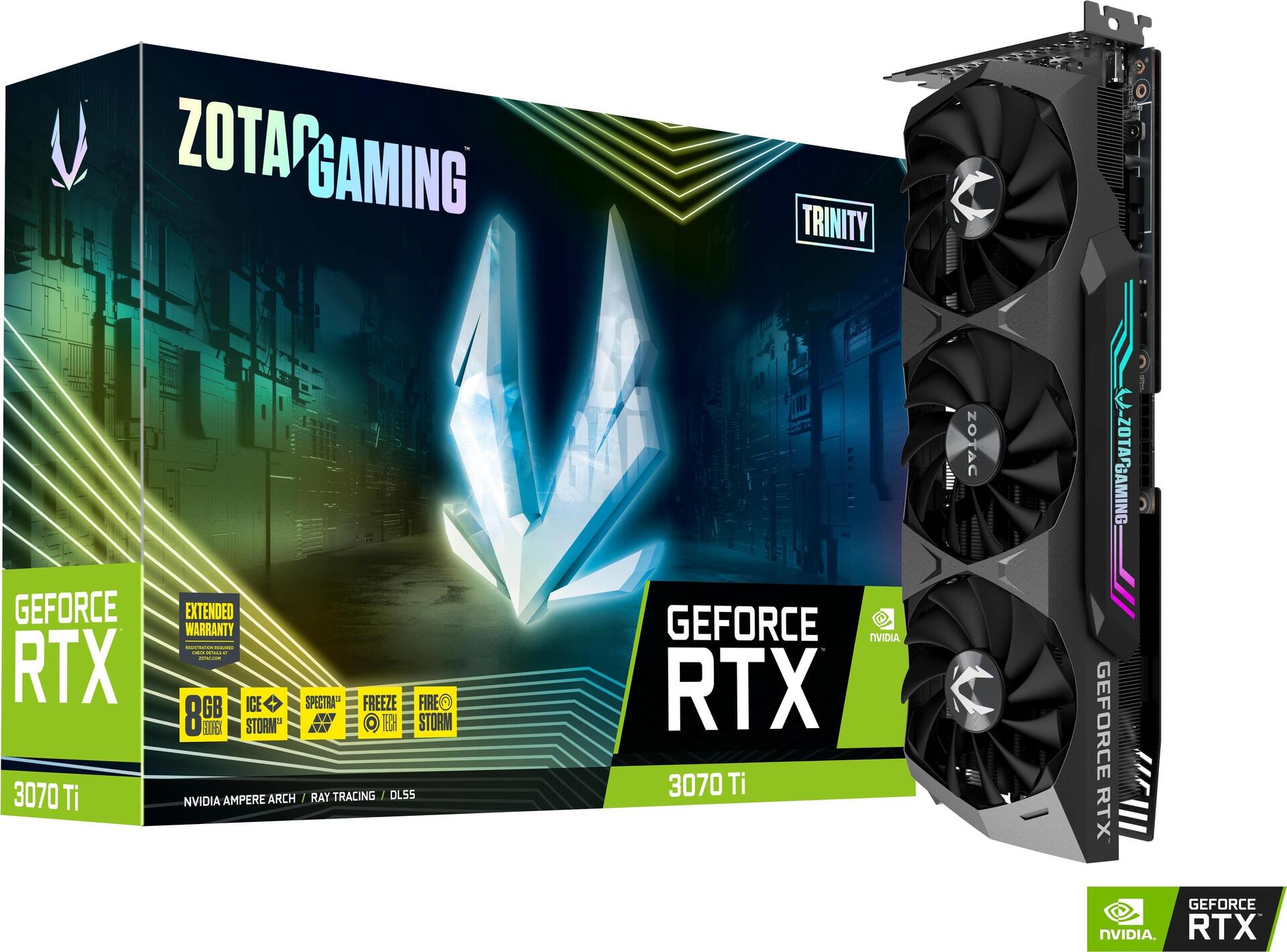 Купить ZOTAC GAMING GeForce RTX 3070 Ti Trinity - Grafikkarten - GF RTX 3070 Ti - 8 GB GDDR6X - PCIe 4.0 x16 - HDMI, 3 x DisplayPort (ZT-A30710D-10P) в магазине wardena.ru