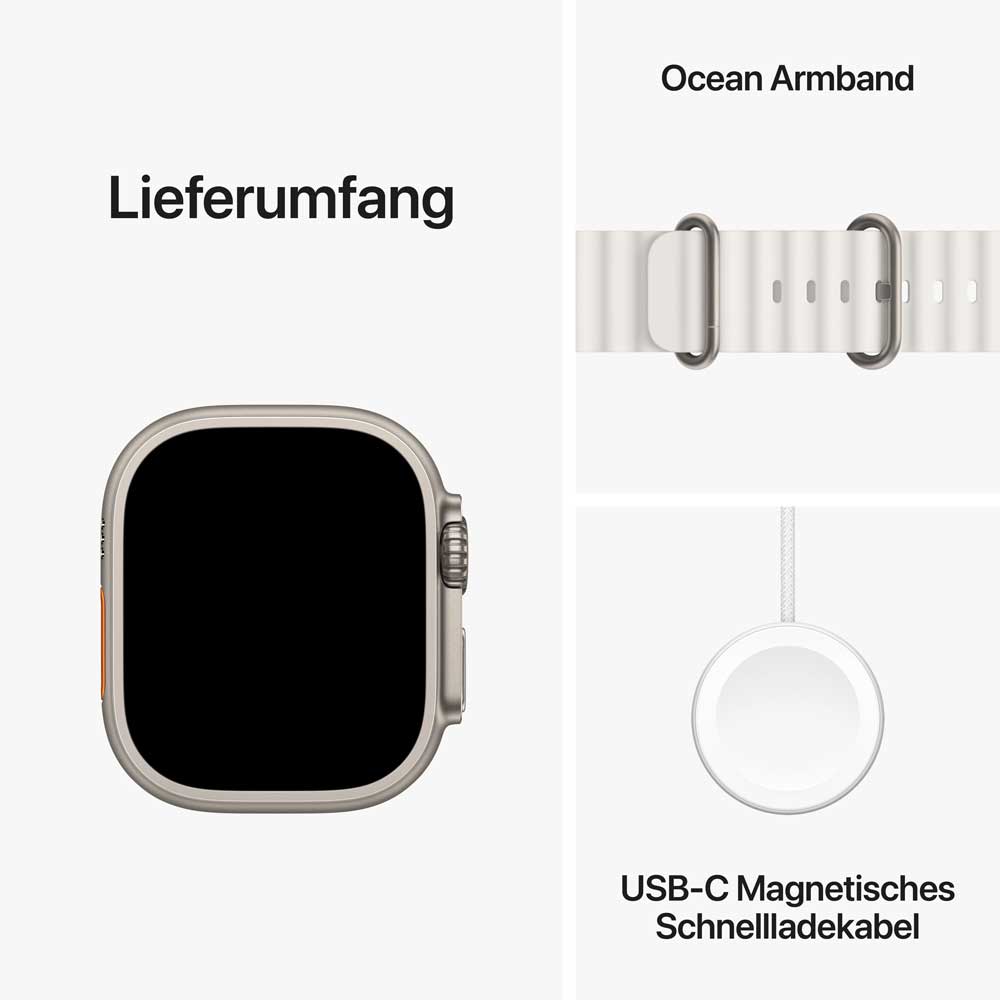 Купить AppleWatch Ultra 2 Titanium Cellular 49mm (Ocean weiß) (MREJ3FD/A) в магазине wardena.ru