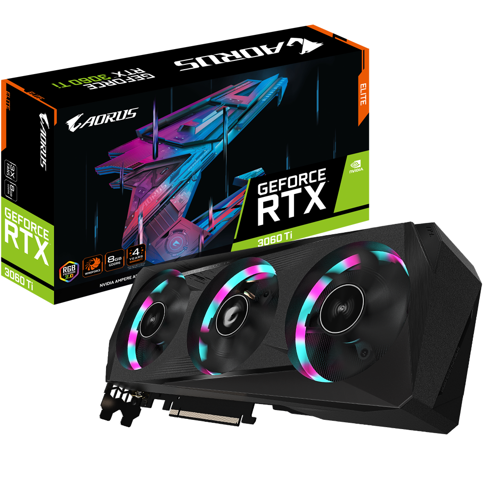 Купить Gigabyte AORUS GeForce RTX 3060 Ti ELITE 8G - GeForce RTX 3060 Ti - 8 GB - GDDR6 - 256 Bit - 7680 x 4320 Pixel - PCI Express x16 4.0 (GV-N306TAORUS E-8GD 2.0) в магазине wardena.ru