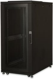 Купить Digitus Unique - Schrank - Schwarz, RAL 9005 - 26U - 48,3 cm (19") (DN-19 SRV-26U-B-G-1) в магазине wardena.ru