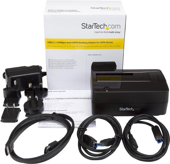 Купить StarTech.com Dockingstation für 2,5 / 3.5" SATA Laufwerke - USB 3.1 (USB-A, USB-C) oder eSATA - USB A und USB C Kabel enthalten - HDD-Dockingstation - Buchten: 1 - 6.4 cm, 8.9 cm (2.5", 3.5") - SATA 6Gb/s - 600 MBps - eS (SDOCKU313E) в магазине wardena.ru