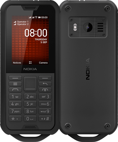 Купить Nokia 800 Tough 6,1 cm (2.4" ) 0,5 GB 4 GB Hybride Dual-SIM Schwarz 2100 mAh (16CNTB01A08) в магазине wardena.ru