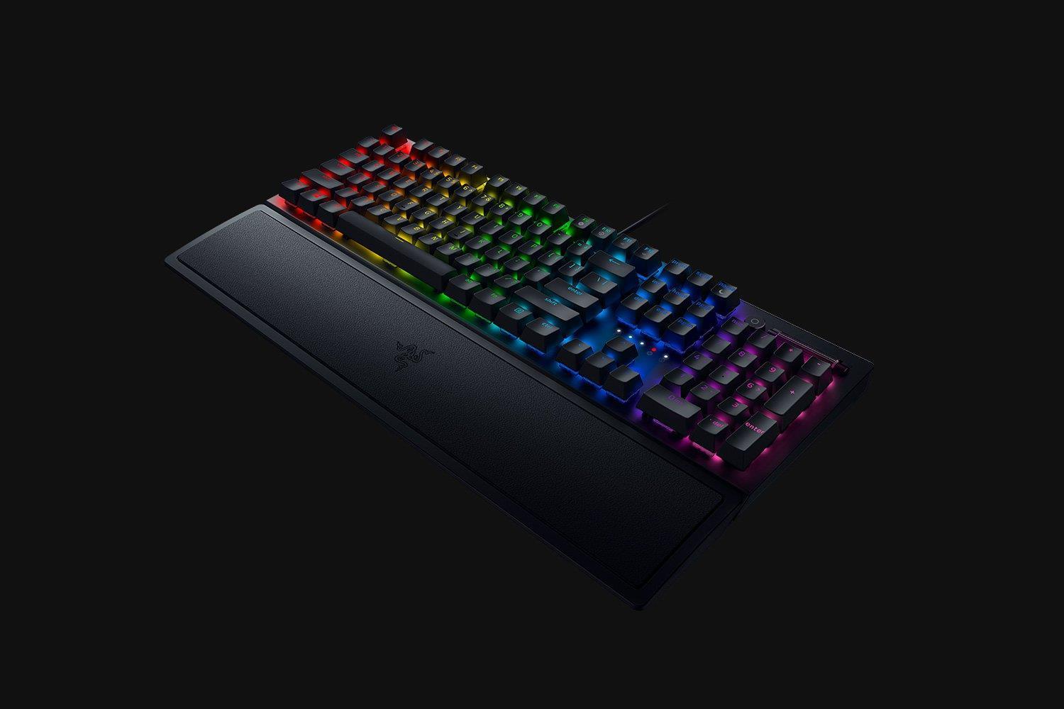 Купить Razer BlackWidow V3 - Tastatur - mit digitaler Drehregler - Hintergrundbeleuchtung - USB - QWERTY - USA - Tastenschalter: Razer Green - Schwarz (RZ03-03540100-R3M1) в магазине wardena.ru