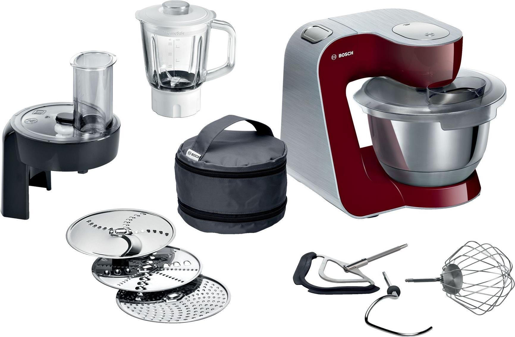 Купить Bosch MUM5 Küchenmaschine 3,9 l Schwarz - Rot - Edelstahl 1000 W (MUM58CR60) в магазине wardena.ru