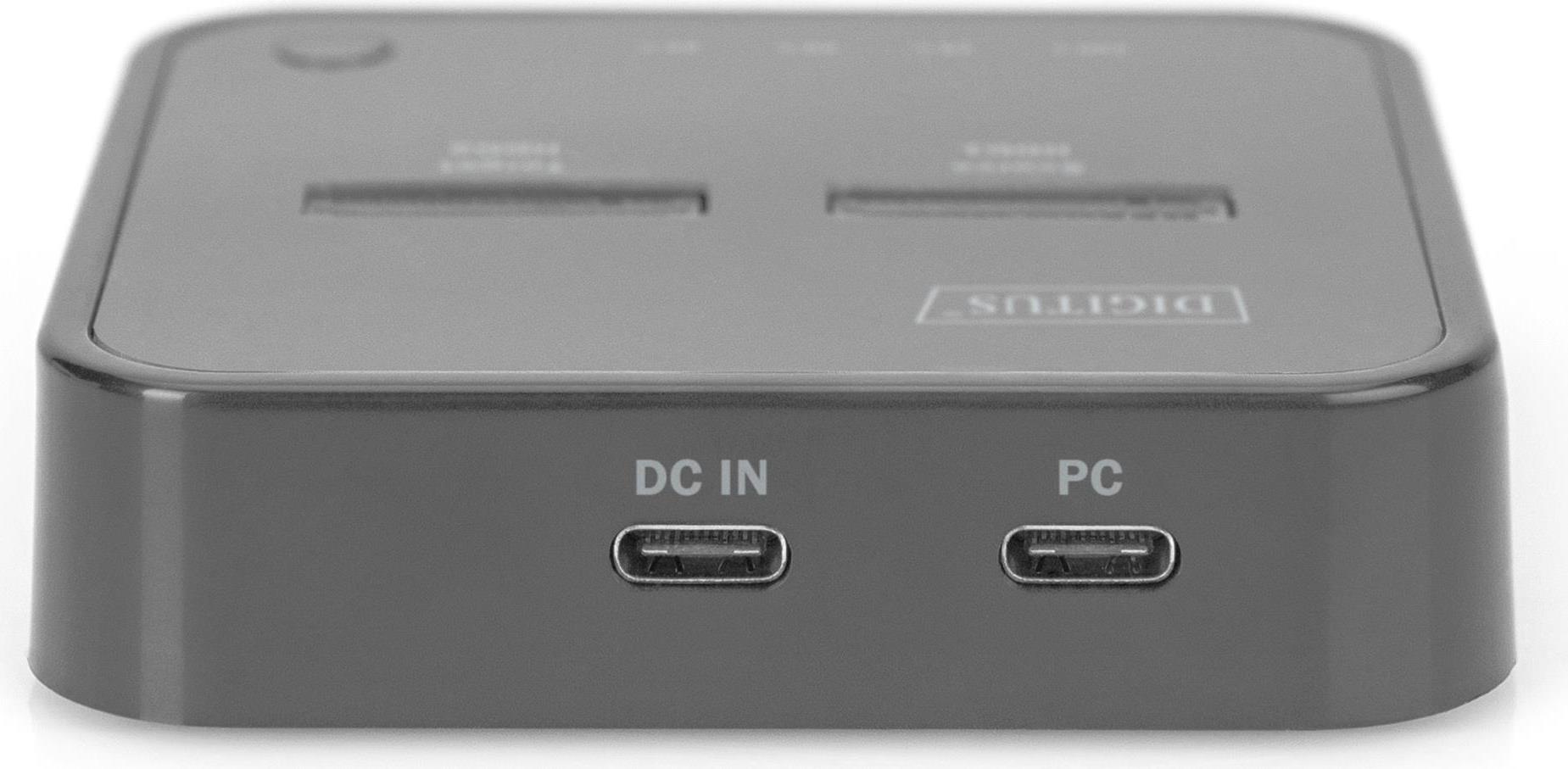 Купить DIGITUS - SSD-Dockingstation mit Datenanzeige, Offline Clone Schächte: 2 - M.2 - M.2 NVMe Card - USB-C 3.2 (Gen 2) - Schwarz (DA-71545) в магазине wardena.ru