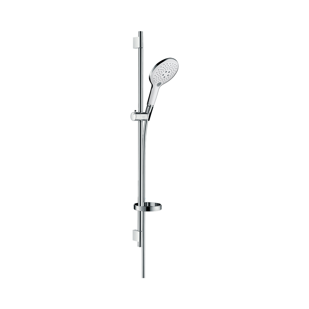 Купить Hansgrohe Raindance Select S Душевая система внешнего монтажа 150 с термостатом Ecostat Select и штангой 90 см хром-белый матовый 27037400 в магазине wardena.ru