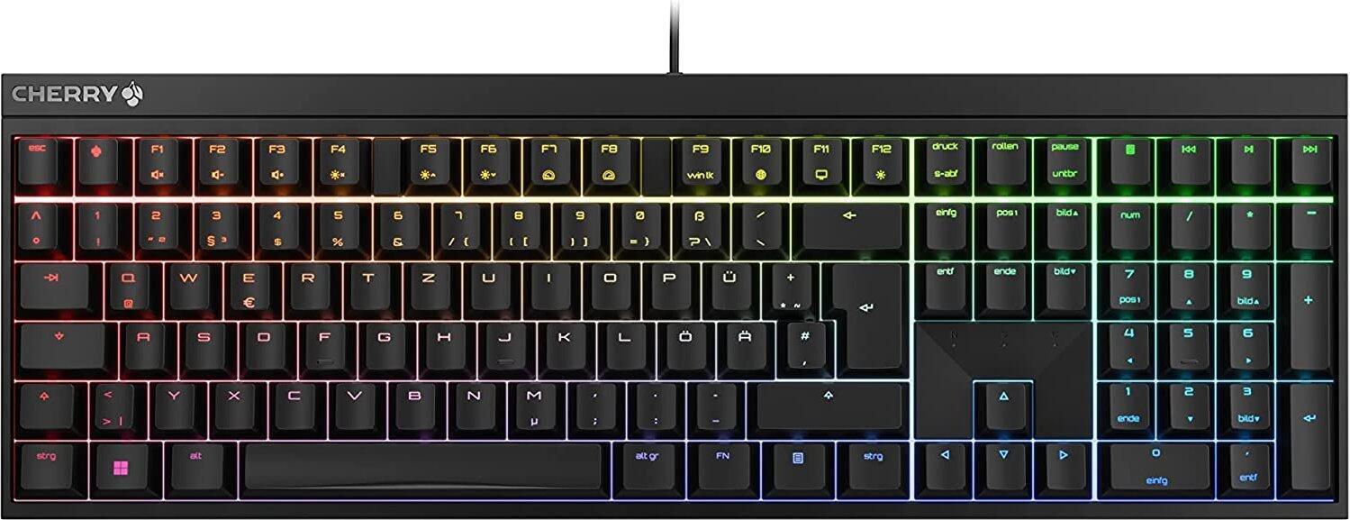 Купить CHERRY MX 2.0S - Tastatur - Hintergrundbeleuchtung - USB - QWERTZ - Deutsch - Tastenschalter: CHERRY MX Silent Red - Schwarz (G80-3821LWADE-2) в магазине wardena.ru