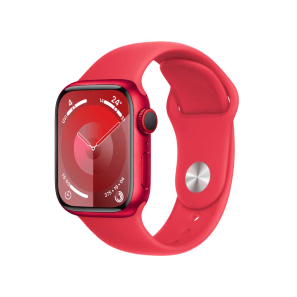 Купить APPLE Watch Series 9 GPS + Cellular 41mm PRODUCT RED Aluminium Case with PRODUCT RED Sport Band - M/L (MRY83QF/A) в магазине wardena.ru