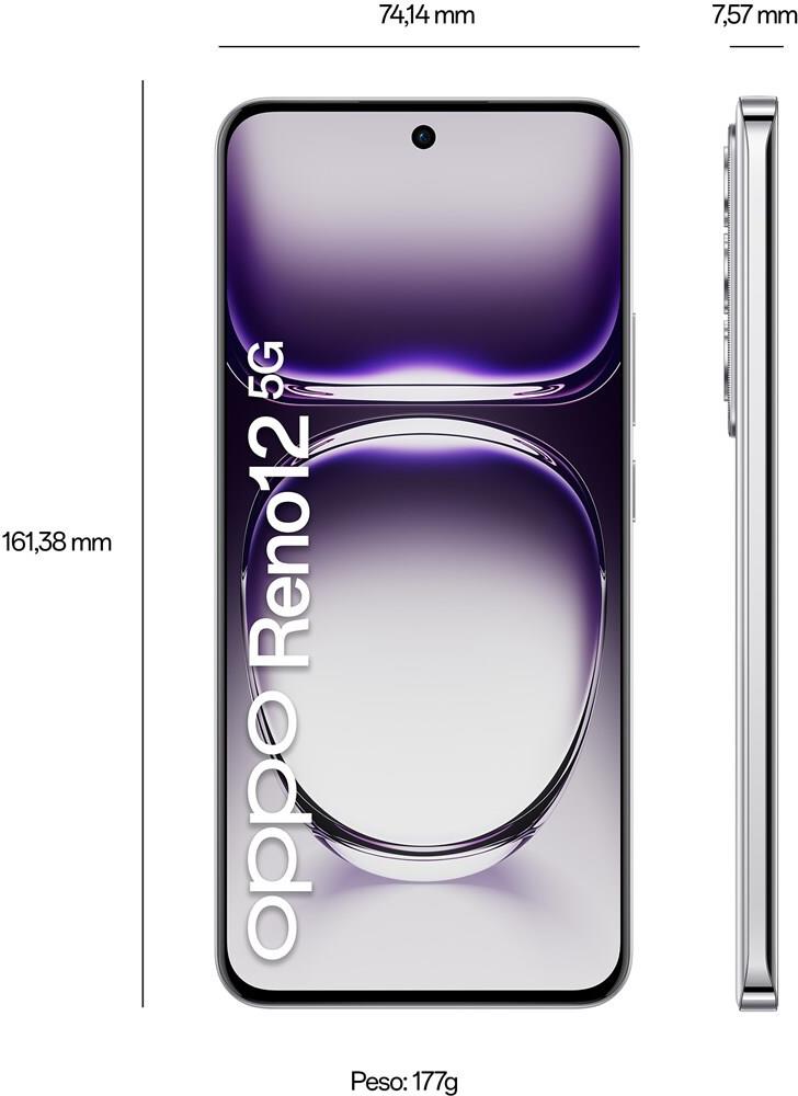 Купить OPPO Reno12 5G 17 cm (6.7") Dual-SIM Android 14 USB Typ-C 12 GB 256 GB 5000 mAh Silber () в магазине wardena.ru