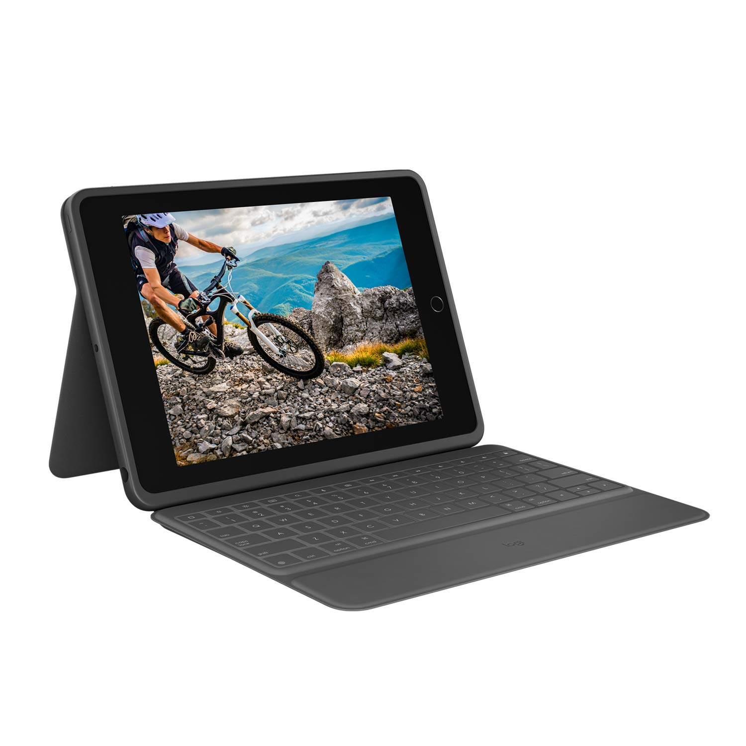 Купить Logitech Rugged Folio QWERTZ Deutsch Graphit USB Typ-C (920-009313) в магазине wardena.ru