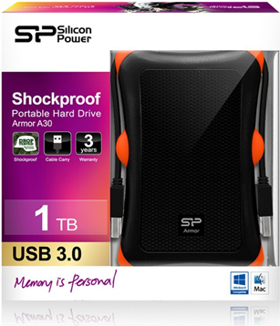 Купить SILICON POWER Armor A30 - Festplatte - 1TB - extern (tragbar) - 6,4 cm (2.5") - USB3.0 - Schwarz (SP010TBPHDA30S3K) в магазине wardena.ru