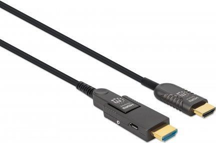 Купить MANHATTAN Aktives optisches High Speed HDMI-Glasfaserkabel mit abnehmbarem Stecker 4K@60Hz UHD, HDMI-Stecker auf Micro-HDMI-Stecker (Typ D) und abnehmbarer HDMI-Stecker (Typ A), 50 m, HEC, ARC, vergoldete Kontakte, schwa (355537) в магазине wardena.ru