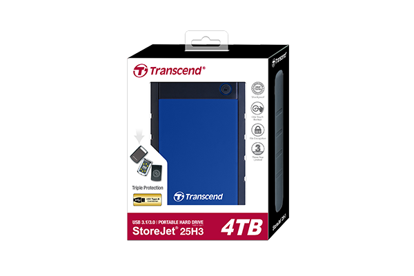 Купить Transcend StoreJet 25H3 - Festplatte - 4 TB - extern (tragbar) - 2.5" (6.4 cm) - USB 3.1 Gen 1 - 256-Bit-AES - Marineblau (TS4TSJ25H3B) в магазине wardena.ru