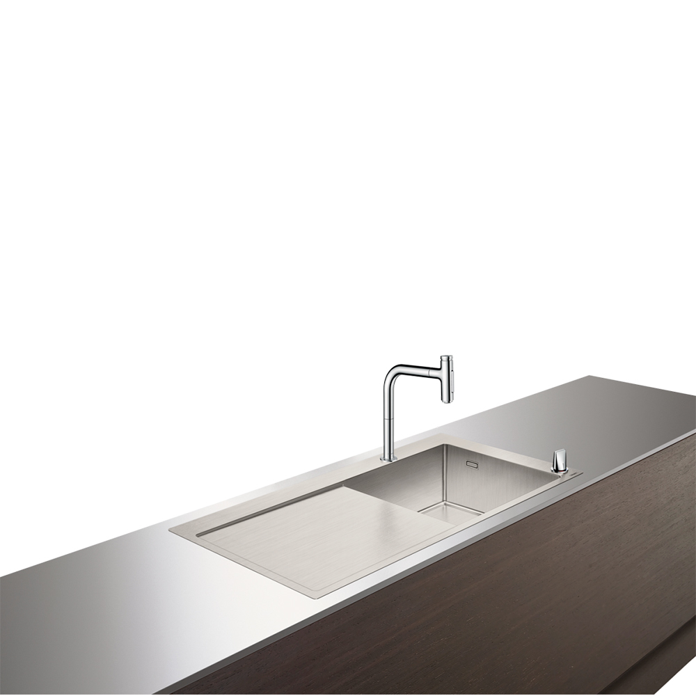 Купить Hansgrohe C71-F450-07 Комбинация для кухни 450 с крылом сталь 43205800 в магазине wardena.ru