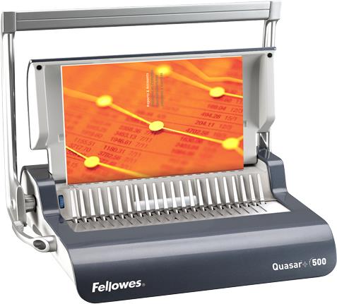 Купить Fellowes Plastikbindegerät Quasar +500, dunkelgrau-glänzend bis DIN A4, Stanzleistung: 22 Blatt, Bindekapazität: 500 (5627701) в магазине wardena.ru