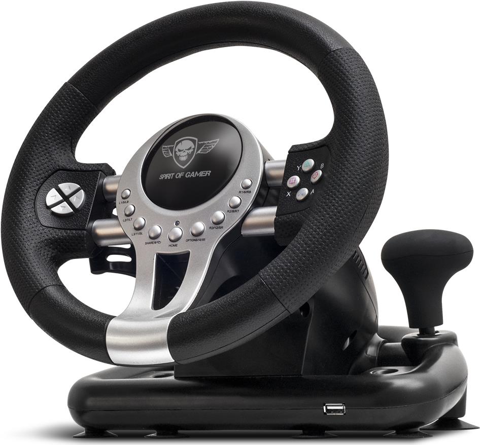 Купить Spirit of Gamer Race Wheel Pro 2 Schwarz - Silber USB Lenkrad + Pedale Digital PC - PlayStation 4 - Playstation 3 - Xbox One (SOG-RWP2) в магазине wardena.ru