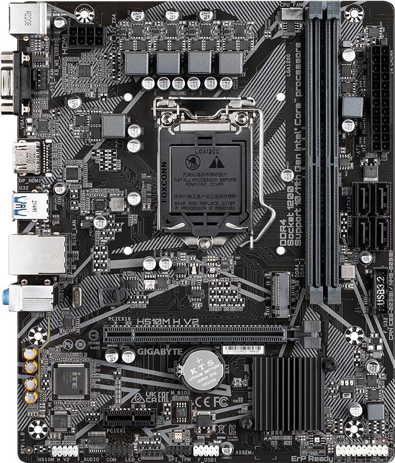 Купить GIGABYTE H510M H V2 LGA1200 mATX MB 2xDDR4 4xSATA 1xM.2 (H510M H V2) в магазине wardena.ru