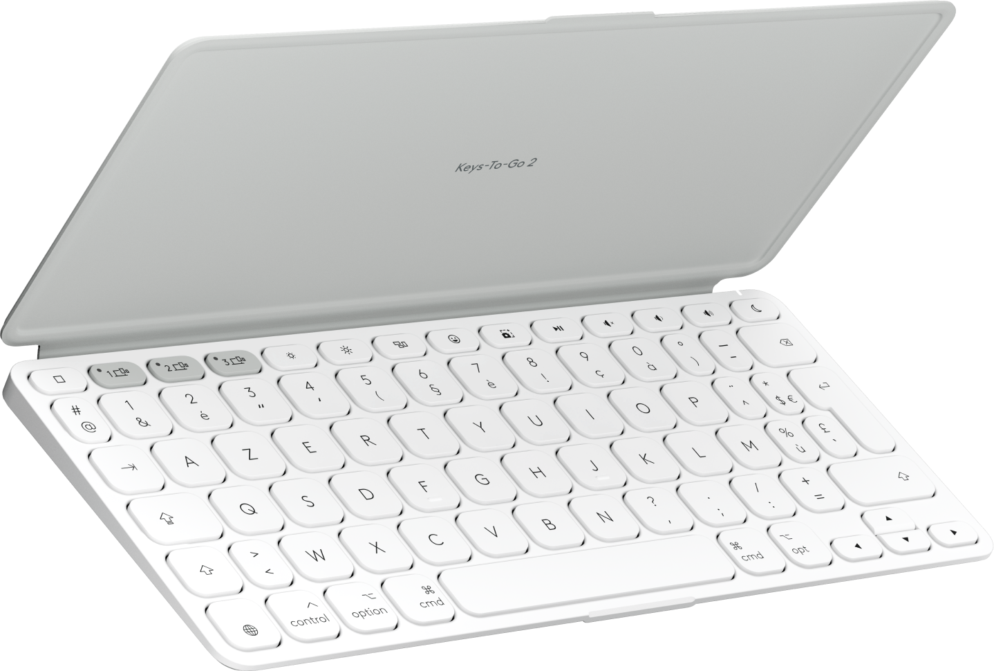 Купить Logitech Keys-To-Go 2 for iPad - Tastatur - built-in cover - kabellos - Bluetooth LE - AZERTY - Französisch - Pale Gray (920-013007) в магазине wardena.ru