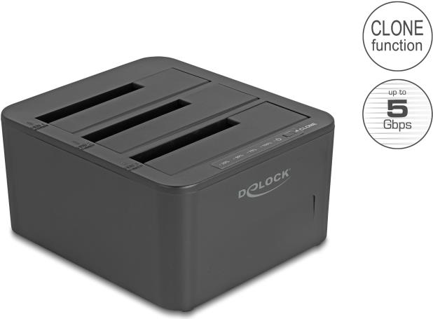 Купить Delock USB Dockingstation für 3 x SATA HDD SSD mit 1 2 Klon Funktion (64332) в магазине wardena.ru