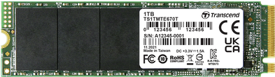 Купить Transcend 1TB, M.2 2280, PCIe Gen3x4, M-Key, 3D TLC BiCS5, DRAM-less, PE: 3K (TS1TMTE670T) в магазине wardena.ru