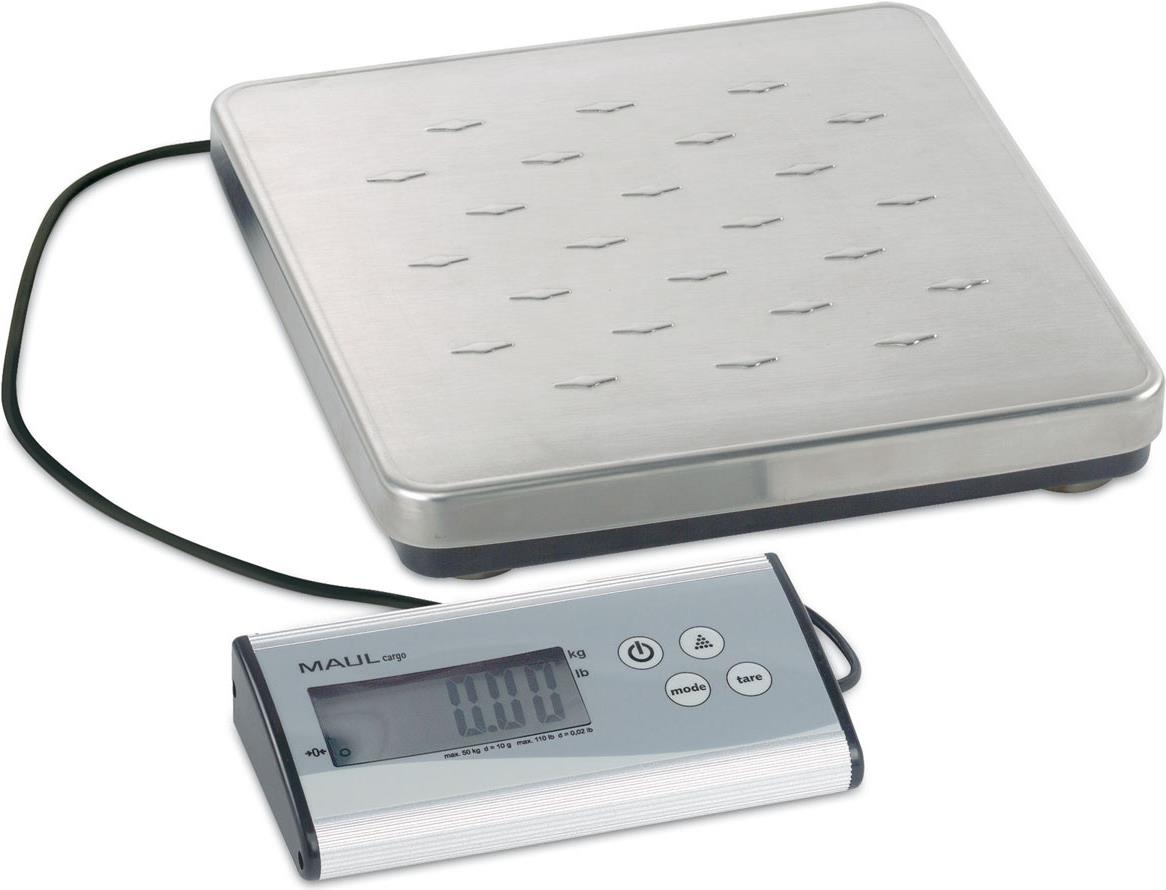 Купить MAULcargo Paketwaage, Tragkraft: 50 kg, grau mit separatem Bedienpult und Netzteil, Wiegeteller aus - 1 Stück (17950 09) в магазине wardena.ru