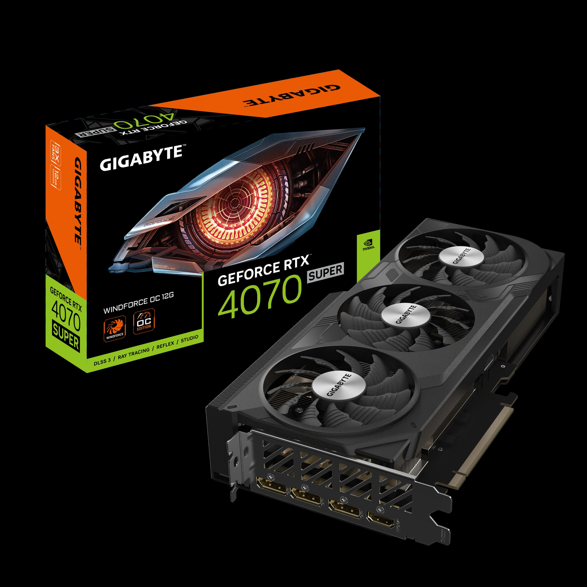 Купить Gigabyte GeForce RTX 4070 SUPER WINDFORCE OC 12G - GeForce RTX 4070 SUPER - 12 GB - GDDR6X - 192 Bit - 7680 x 4320 Pixel - PCI Express 4.0 (GV-N407SWF3OC-12GD) в магазине wardena.ru