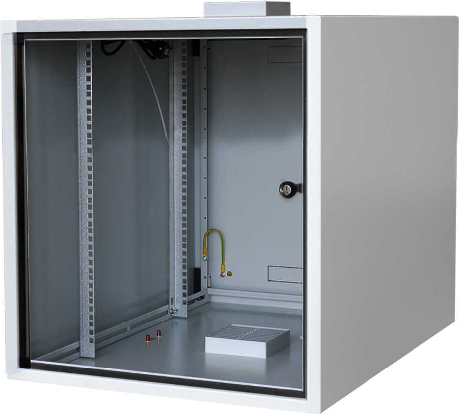 Купить RESISTER 19"-Schrank - erhöhter Staubschutz - 12 HE - Glastür - BxT 600x600mm - lichtgrau (RRSJ112) в магазине wardena.ru