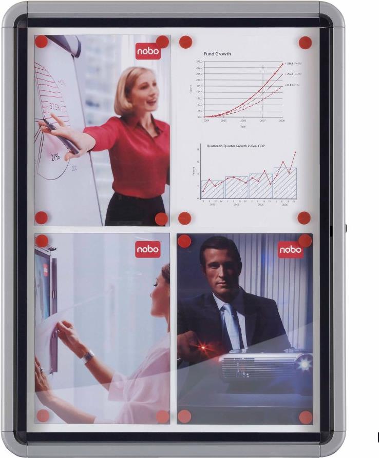 Купить NOBO Schaukasten, Metall-Rückwand, Außenbereich, 4 x DIN A4 wetterfest, wassergeschützt, Aluminiumrahmen, 4 mm Sicher- (1902577) в магазине wardena.ru