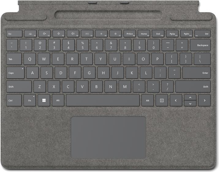 Купить Microsoft Surface Pro Signature Keyboard - Tastatur - mit Touchpad, Beschleunigungsmesser, Surface Slim Pen 2 Ablage- und Ladeschale - QWERTZ - Schweiz - Platin - kommerziell - für Surface Pro 8, Pro X (8XB-00068) в магазине wardena.ru