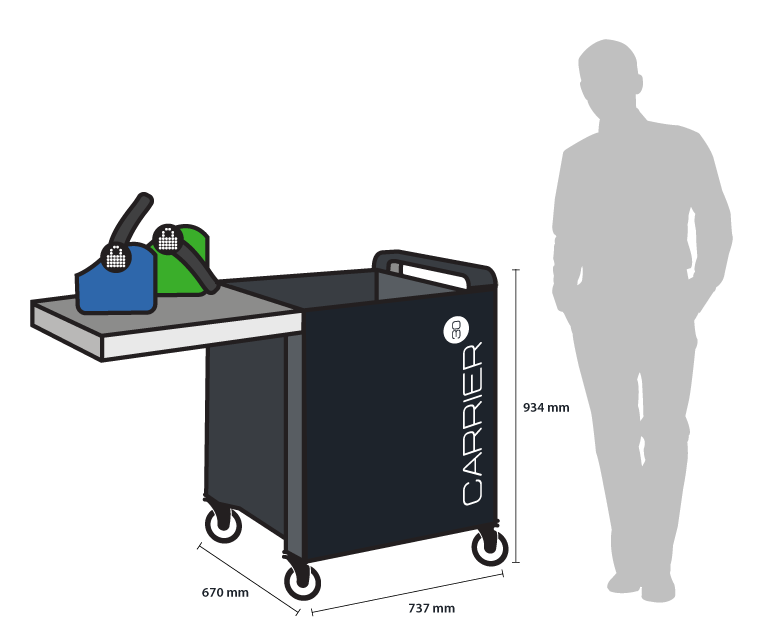 Купить LocknCharge Carrier 30 Wagen zur Verwaltung tragbarer Geräte Schwarz - Blau - Grün - Metallisch (LNC10374) в магазине wardena.ru