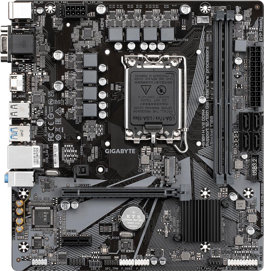 Купить Gigabyte H610M H V2 DDR4 - 1,0 - Motherboard - micro ATX - LGA1700-Sockel - H610 Chipsatz - USB 3,2 Gen 1 - Gigabit LAN - Onboard-Grafik (CPU erforderlich) - HD Audio (8-Kanal) (H610M H V2 DDR4) в магазине wardena.ru