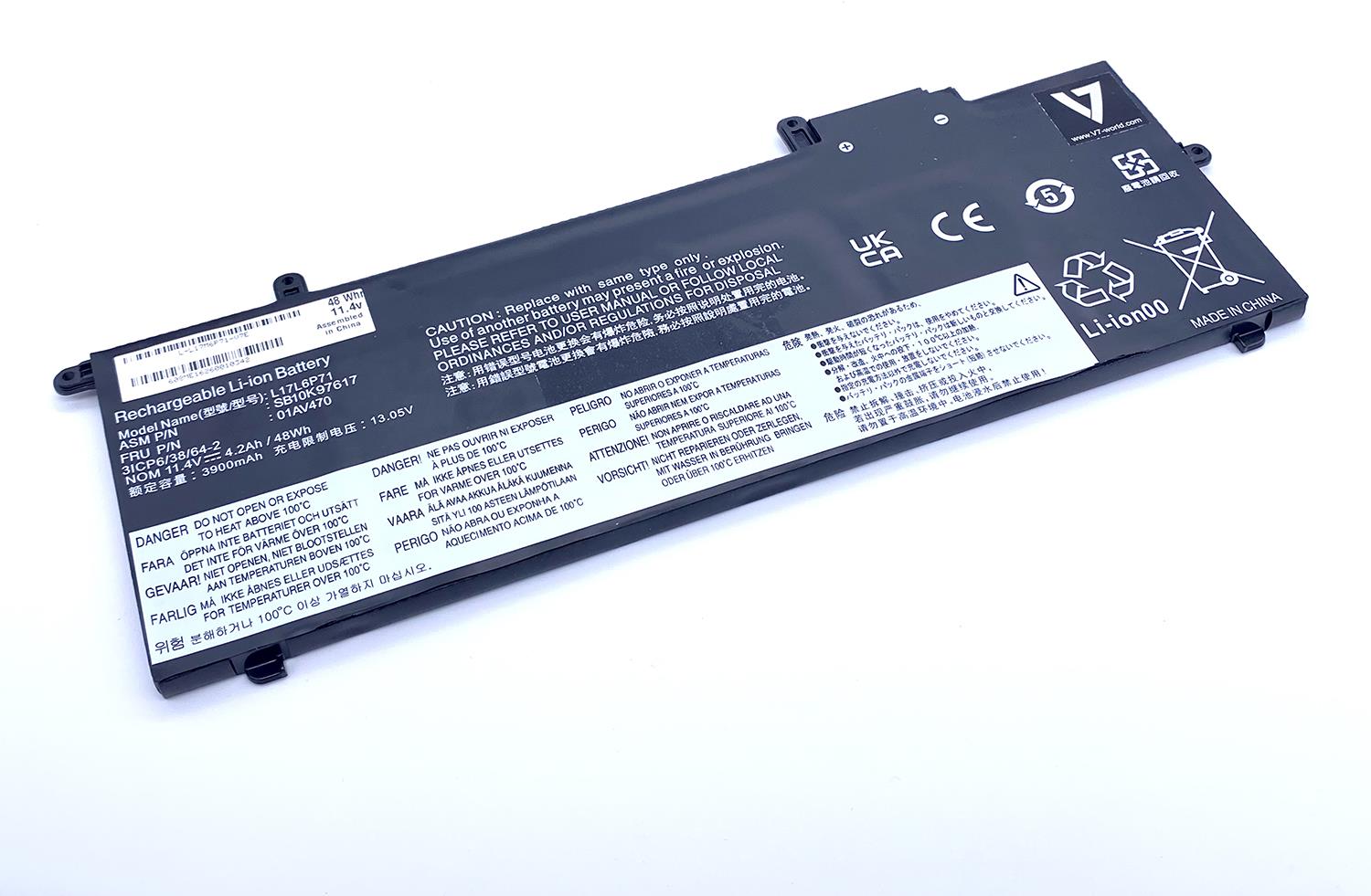 Купить V7 - Laptop-Batterie - Li-Ion - 4200 mAh - 48 Wh - für Lenovo ThinkPad A285 20MW, 20MX, X280 20KE, 20KF (L-L17M6P71-V7E) в магазине wardena.ru