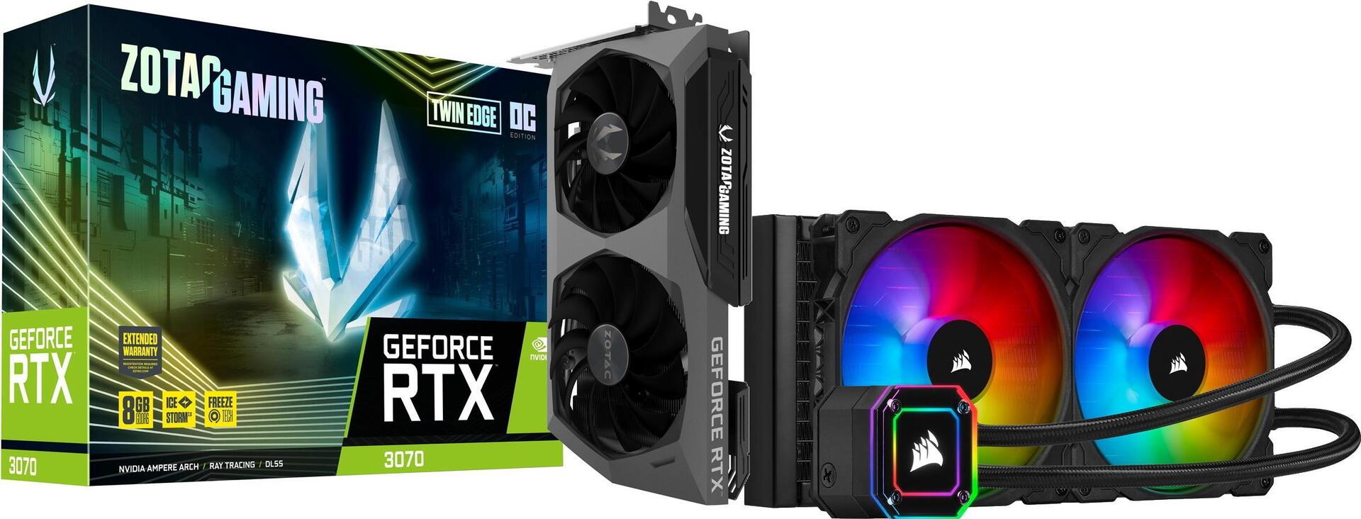 Купить ZOTAC GAMING GeForce RTX 3070 Twin Edge OC LHR 8GB Grafikkarte inkl. Corsair iCUE H115i Elite Capellix | AiO-Wasserkühlung (BND_ZT-A30700H-10PLHR_H115i) в магазине wardena.ru
