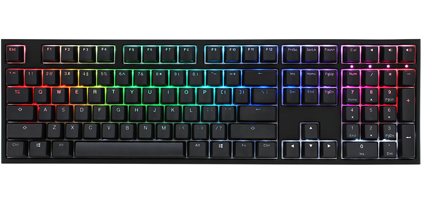 Купить Ducky One 2 Backlit PBT Gaming Tastatur, MX-Black, RGB LED - schwarz (DKON1808ST-ADEPDAZT1) в магазине wardena.ru