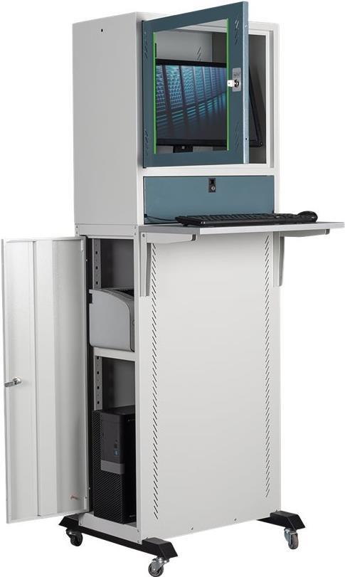 Купить DIGITUS Mobile Workstation DN-39007 - Wagen für Monitor / Tastatur - verriegelbar - Stahl - Grau, RAL 7035, RAL 7031 в магазине wardena.ru