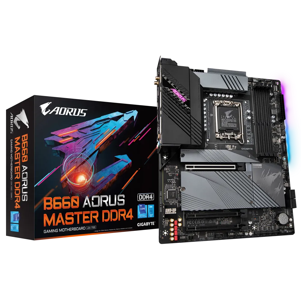 Купить Gigabyte B660 AORUS MASTER DDR4 - 1,0 - Motherboard - ATX - LGA1700-Sockel - B660 Chipsatz - USB-C Gen2, USB 3,2 Gen 1, USB 3,2 Gen 2, USB-C Gen 2x2 - 2,5 Gigabit LAN, Wi-Fi, Bluetooth - Onboard-Grafik (CPU erforderlich) (B660 A MASTER DDR4) в магазине wardena.ru