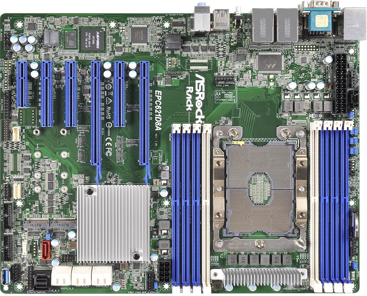 Купить Asrock EPC621D8A Server-/Workstation-Motherboard LGA 3647 (Socket P) ATX Intel® C621 (EPC621D8A) в магазине wardena.ru