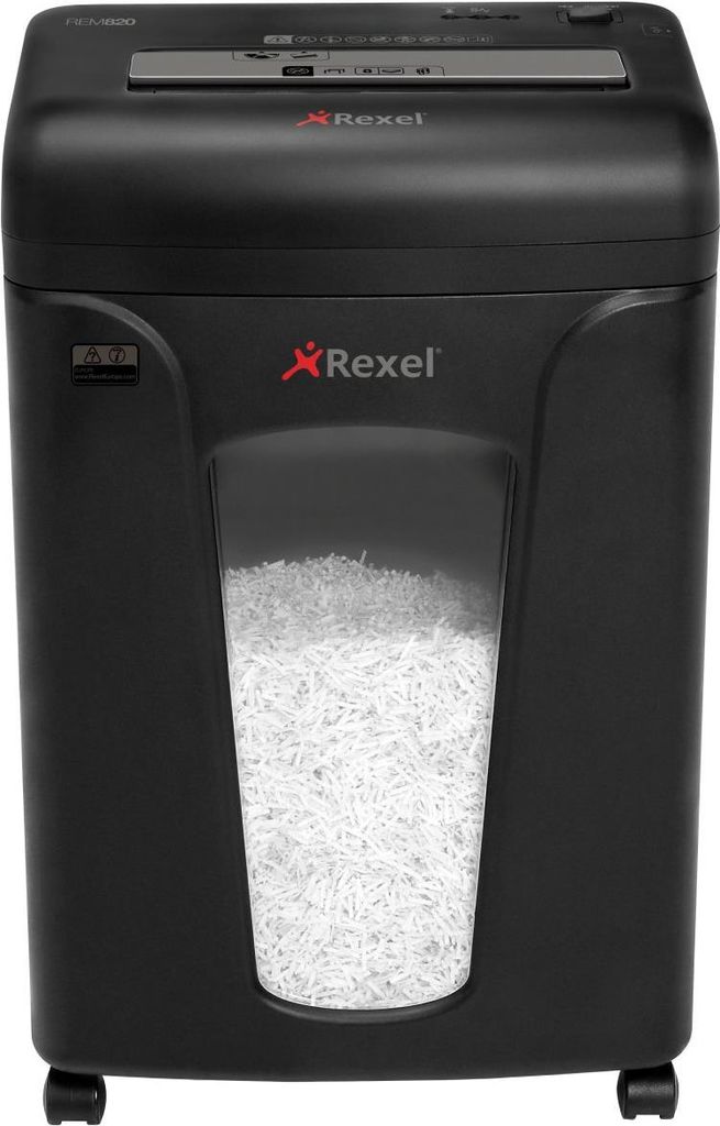 Купить Rexel Aktenvernichter REM820, Partikel 2 x 15 mm, schwarz Schnittleistung: 8 - 9 Blatt, Auffangvolumen: 21 Liter, - 1 Stück (2104010EU) в магазине wardena.ru