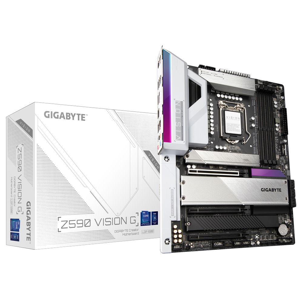 Купить Gigabyte Z590 VISION G - Intel - LGA 1200 - Intel® Celeron® - Intel® Core™ i3 - Intel Core i5 - Intel Core i7 - Intel Core i9 - Intel® Pentium® - LGA 1200 (Socket H5) - DDR4-SDRAM - DIMM (Z590 VISION G) в магазине wardena.ru