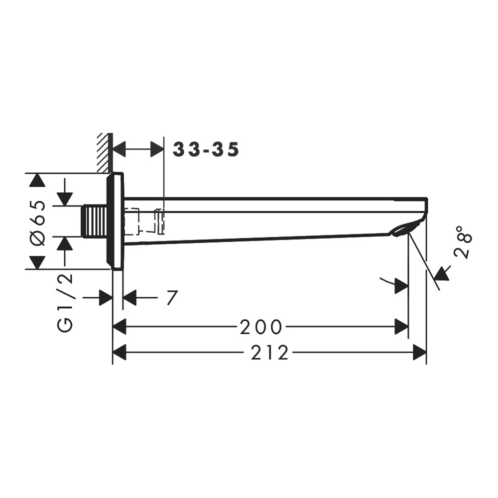 Купить Hansgrohe Rebris E Излив на ванну хром 72431000 в магазине wardena.ru