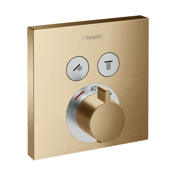 Купить Hansgrohe ShowerSelect Термостат скрытого монтажа для 2 потребителей золото 15763990 в магазине wardena.ru