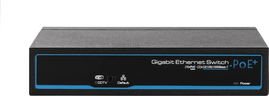 Купить ABUS - Switch - unmanaged - 4 x 10/100/1000 (PoE+) + 2 x 10/100/1000 (Uplink) - Desktop - PoE+ (60 W) (ITAC10100) в магазине wardena.ru