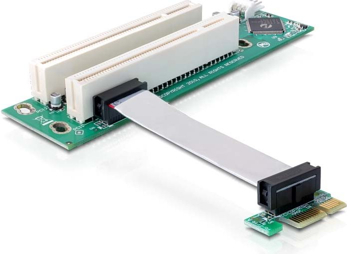 Купить DeLOCK Riser Card PCI Express x1 > 2x PCI - flexibler Kabel links gerichtet 7cm - Riser Card (41341) в магазине wardena.ru