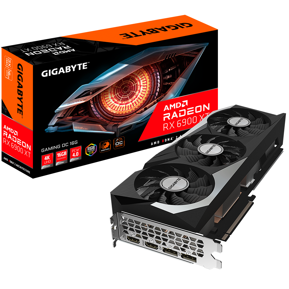 Купить Gigabyte Radeon RX 6900 XT GAMING OC 16G - Grafikkarten - Radeon RX 6900 XT - 16 GB GDDR6 - PCIe 4.0 x16 - 2 x HDMI, 2 x DisplayPort (GV-R69XTGAMING OC-16GD) в магазине wardena.ru
