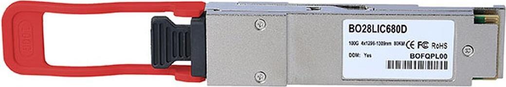 Купить Kompatibler Alcatel-Nokia 3HE16558AA BlueOptics BO28LIC680D QSFP28 Transceiver, LC-Duplex, 100GBASE-ZR4, Singlemode Fiber, internes WDM 4x1296-1309nm, 80KM, 0°C/+70°C, DDM (3HE16558AA-BO) в магазине wardena.ru