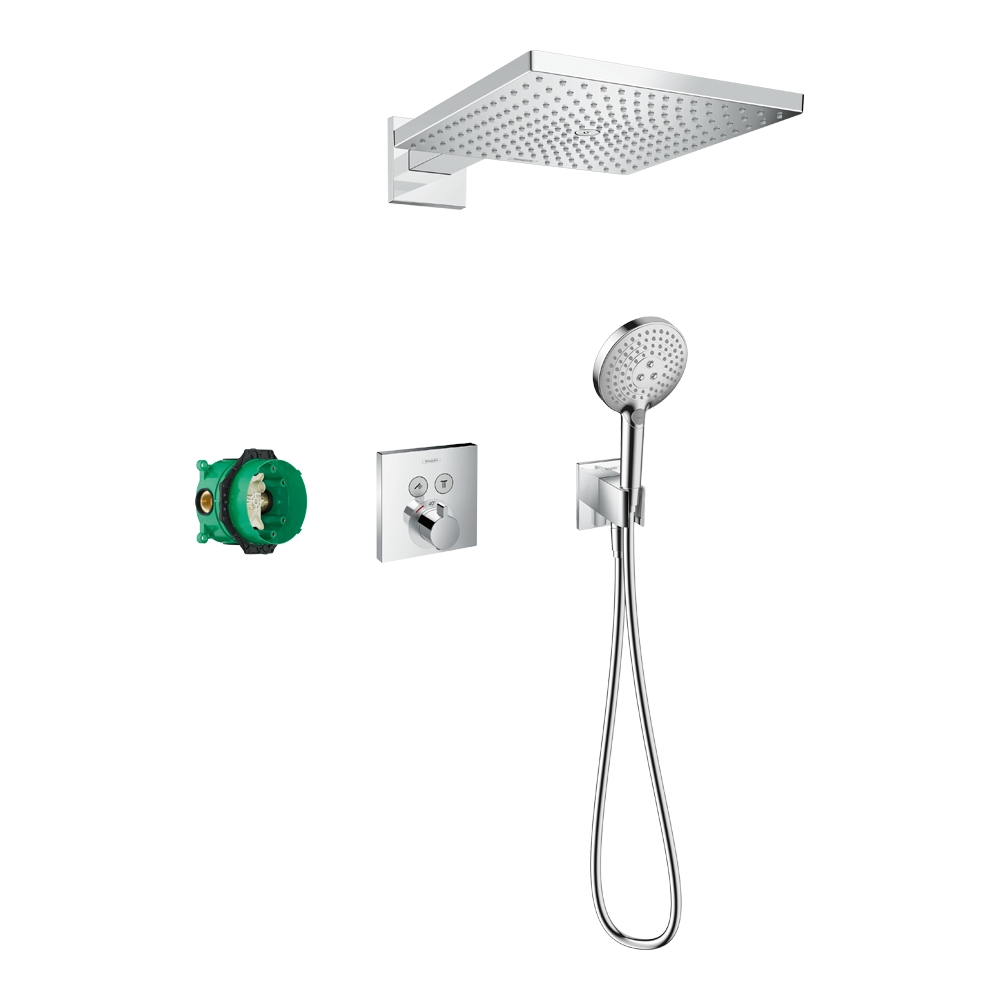 Купить Hansgrohe Raindance E Душевая система скрытого монтажа 300 1jet с ShowerSelect Square хром 27952000 в магазине wardena.ru