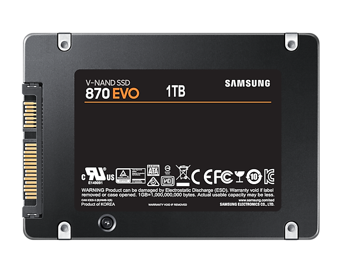 Купить Samsung 870 EVO 1 TB 2.5" Serial ATA III V-NAND MLC (MZ-77E1T0BW) в магазине wardena.ru