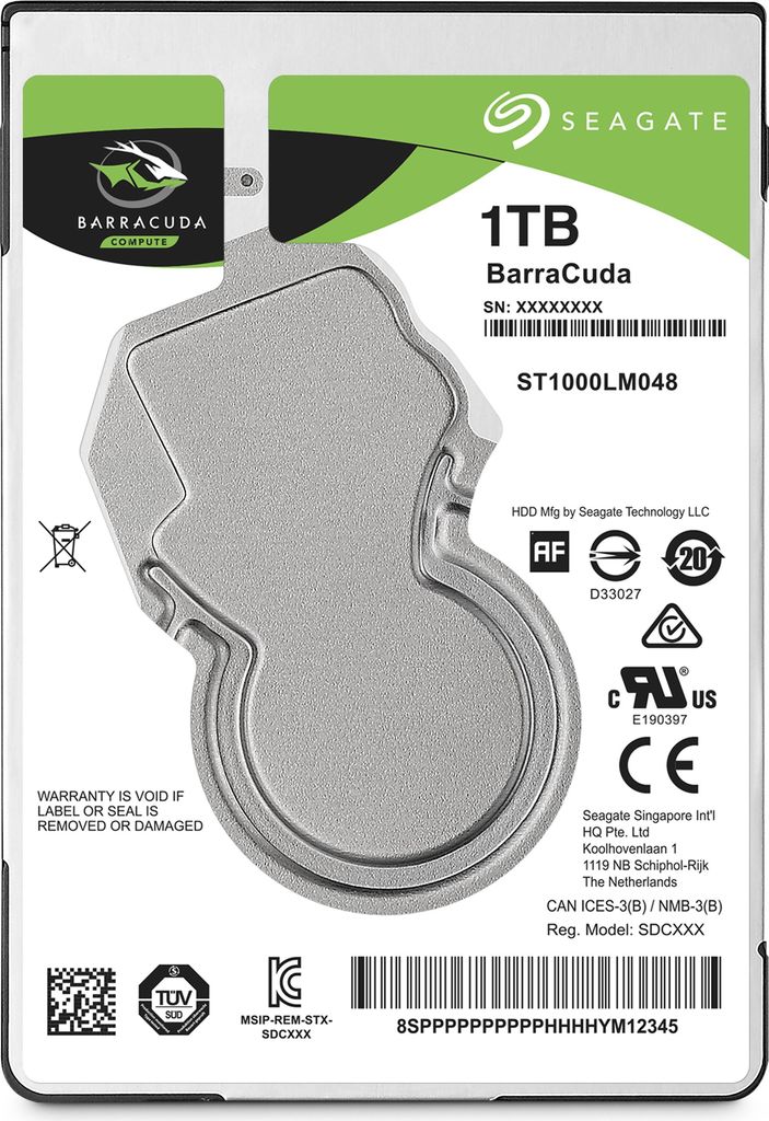 Купить Seagate Guardian BarraCuda ST1000LM048 - Festplatte - 1 TB - intern - 2.5" (6.4 cm) - SATA 6Gb/s - 5400 U/min - Puffer: 128 MB в магазине wardena.ru