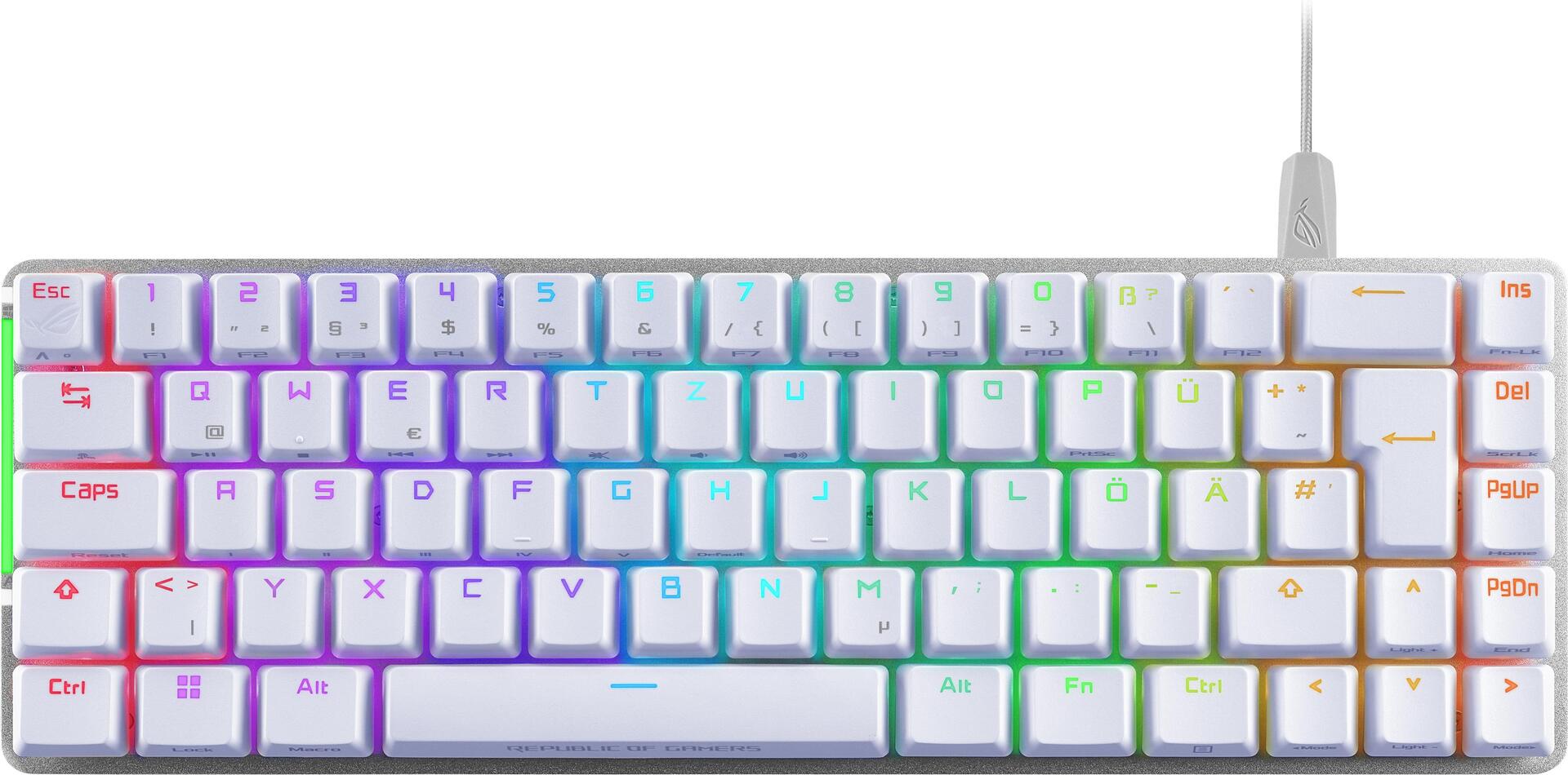 Купить ASUS ROG Falchion Ace WHT Tastatur USB QWERTZ Deutsch Weiß (90MP0346-BKDA11) в магазине wardena.ru